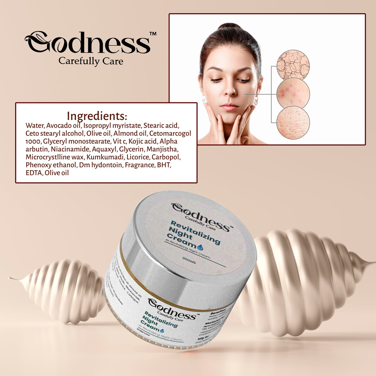 Revitalizing Night Cream – Deep Hydration & Skin Brightening | Natural Ingredients
