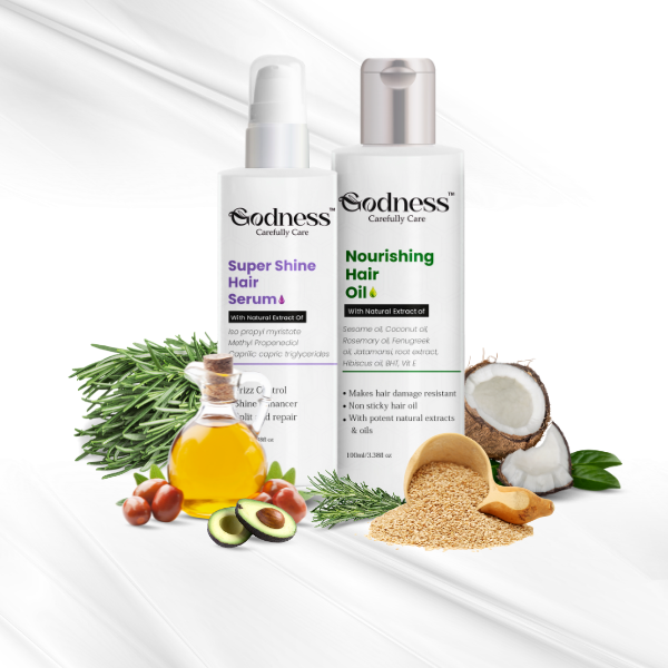 Root to Tip Hair Therapy – Nourishing Hair Oil + Super Shine Serum Duo