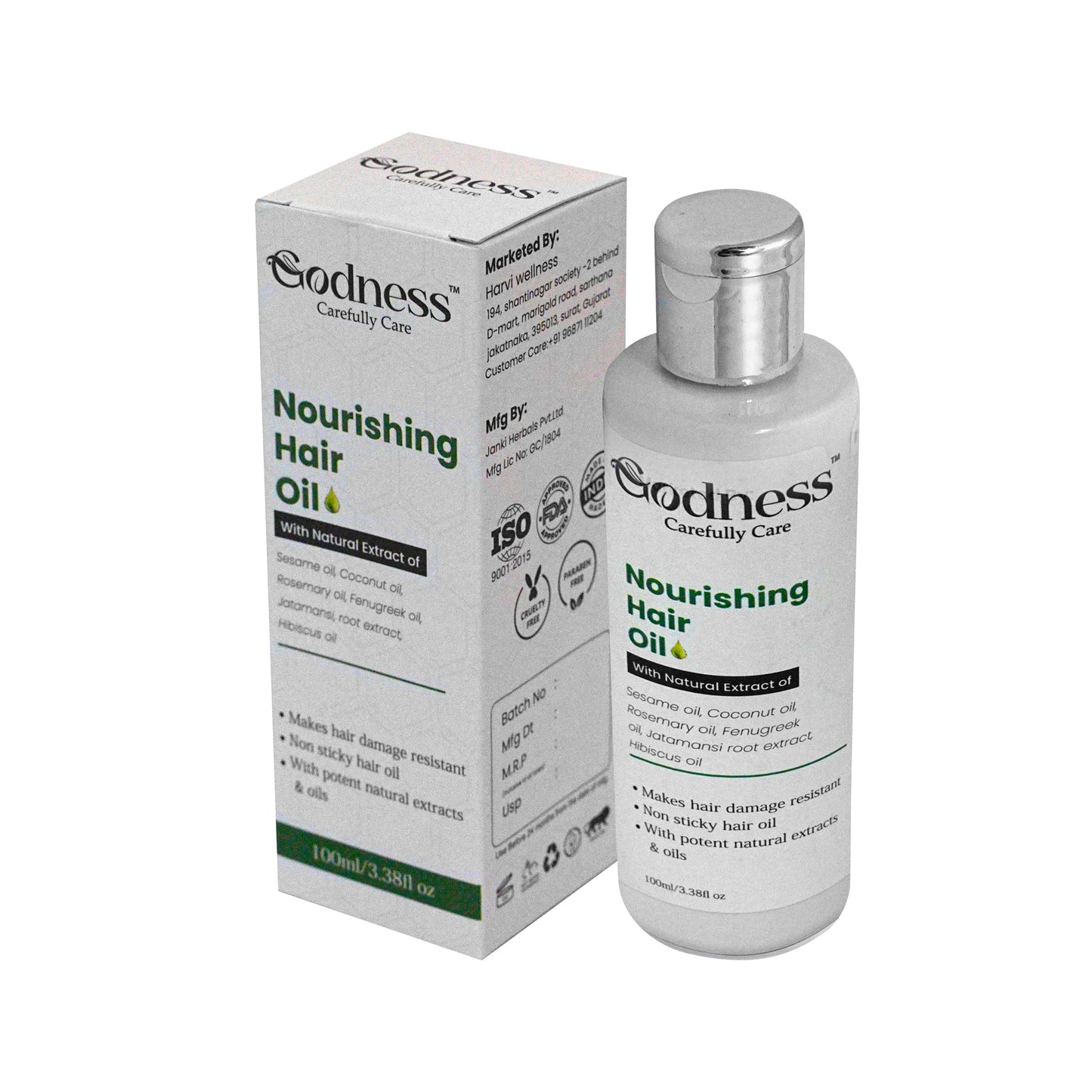 Nourishing Hair Oil with Sesame, Coconut, Rosemary & Herbal Extracts