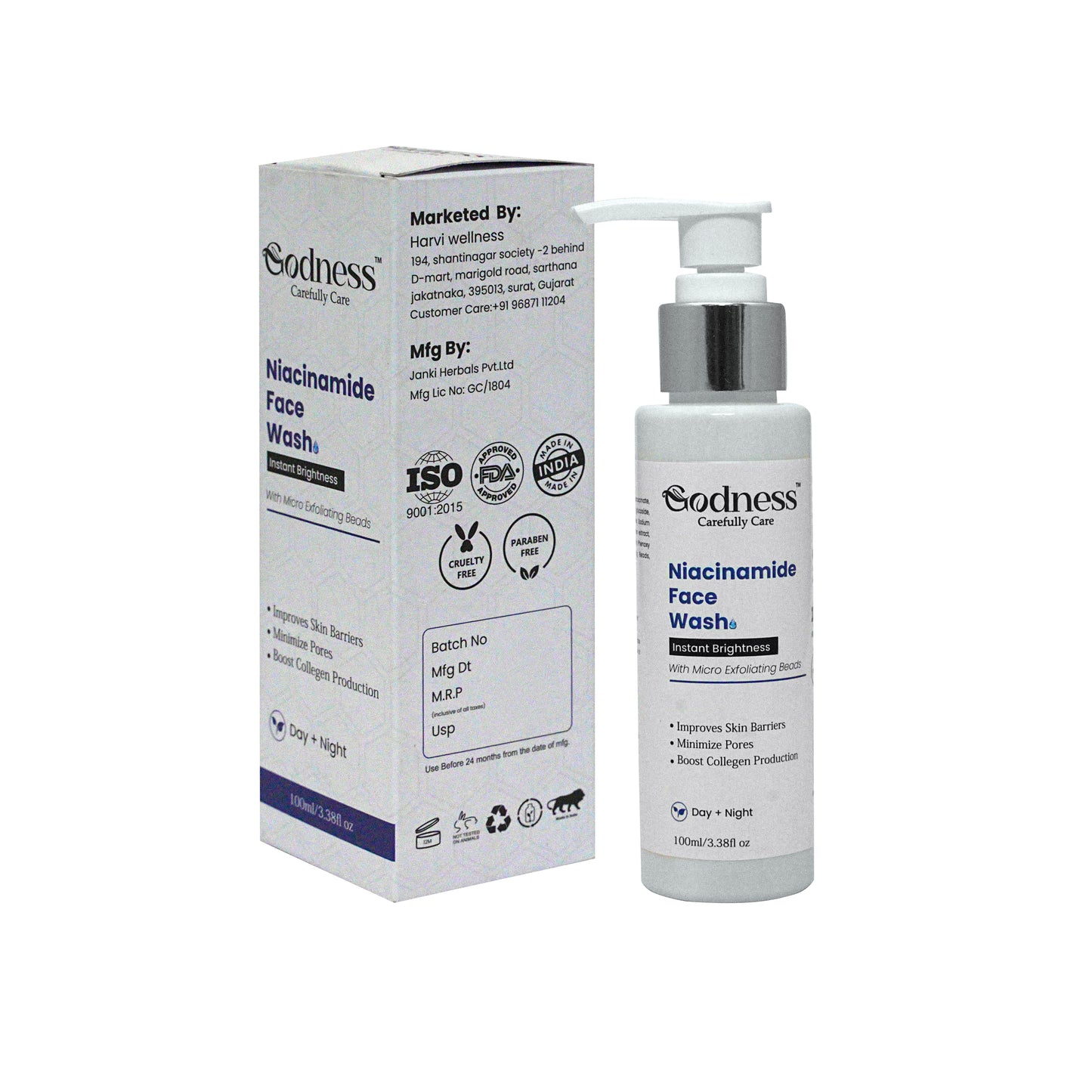 Niacinamide Face Wash | Instant Glow & Gentle Exfoliation with Micro Beads