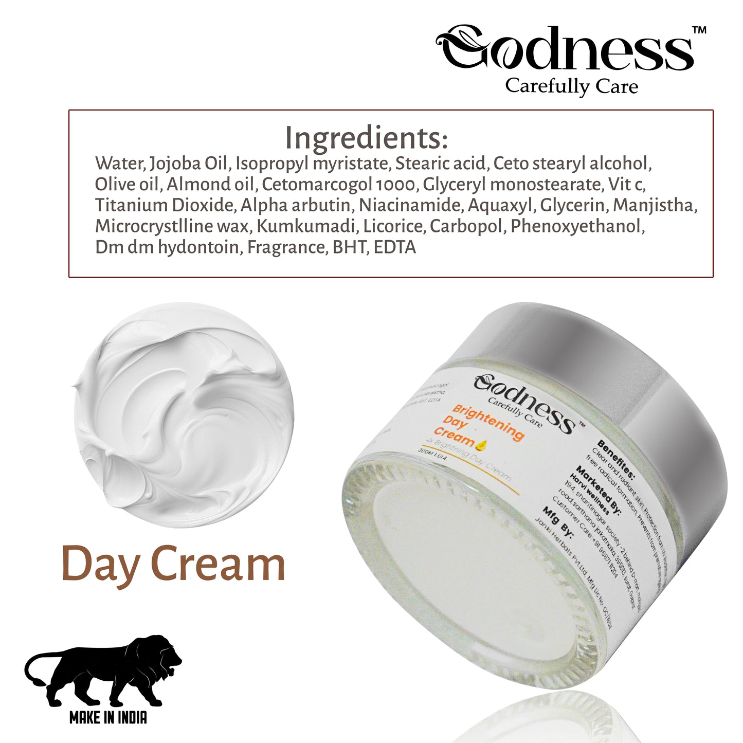 Brightening & Hydrating Day Cream | Vitamin C, Niacinamide & Natural Oils