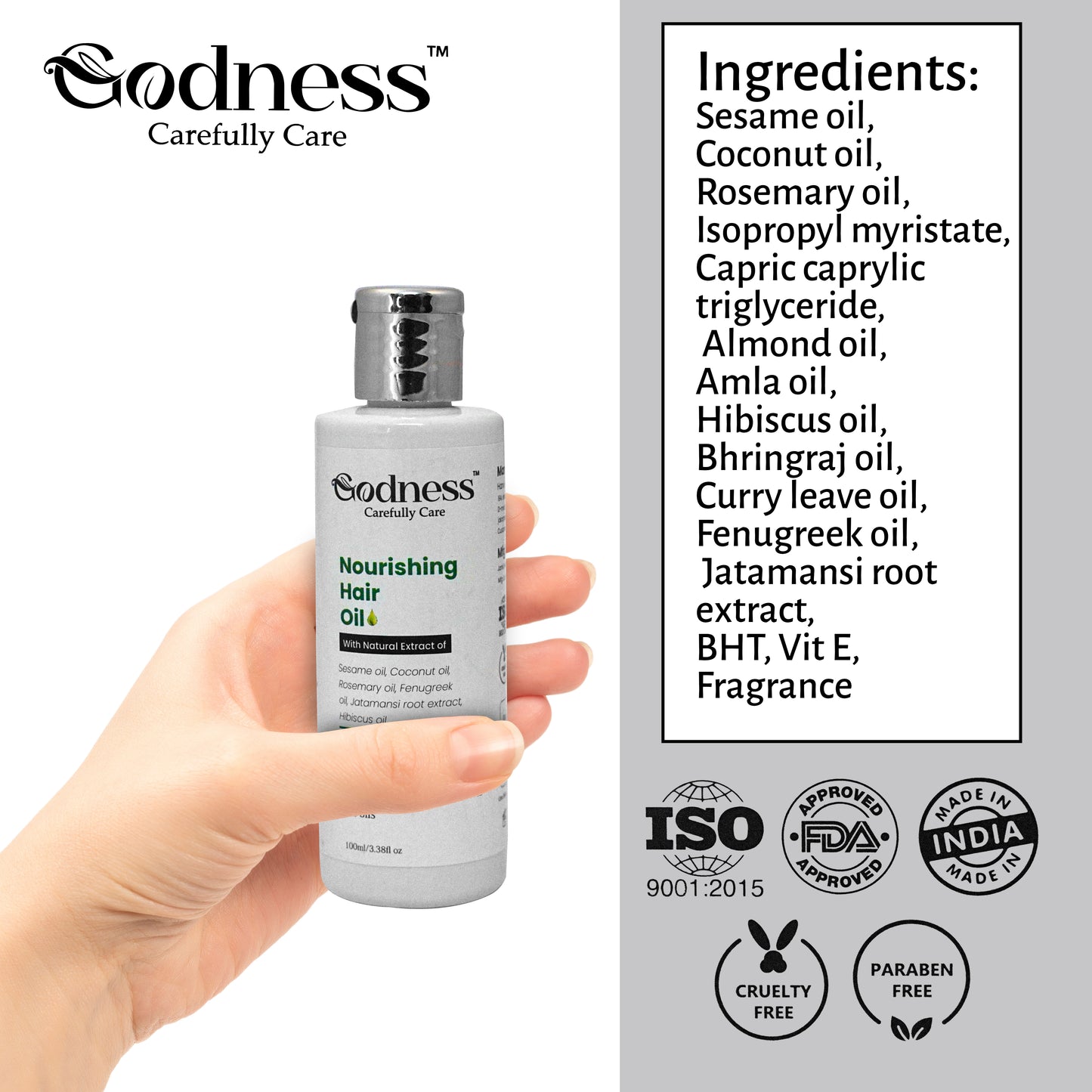 Nourishing Hair Oil with Sesame, Coconut, Rosemary & Herbal Extracts