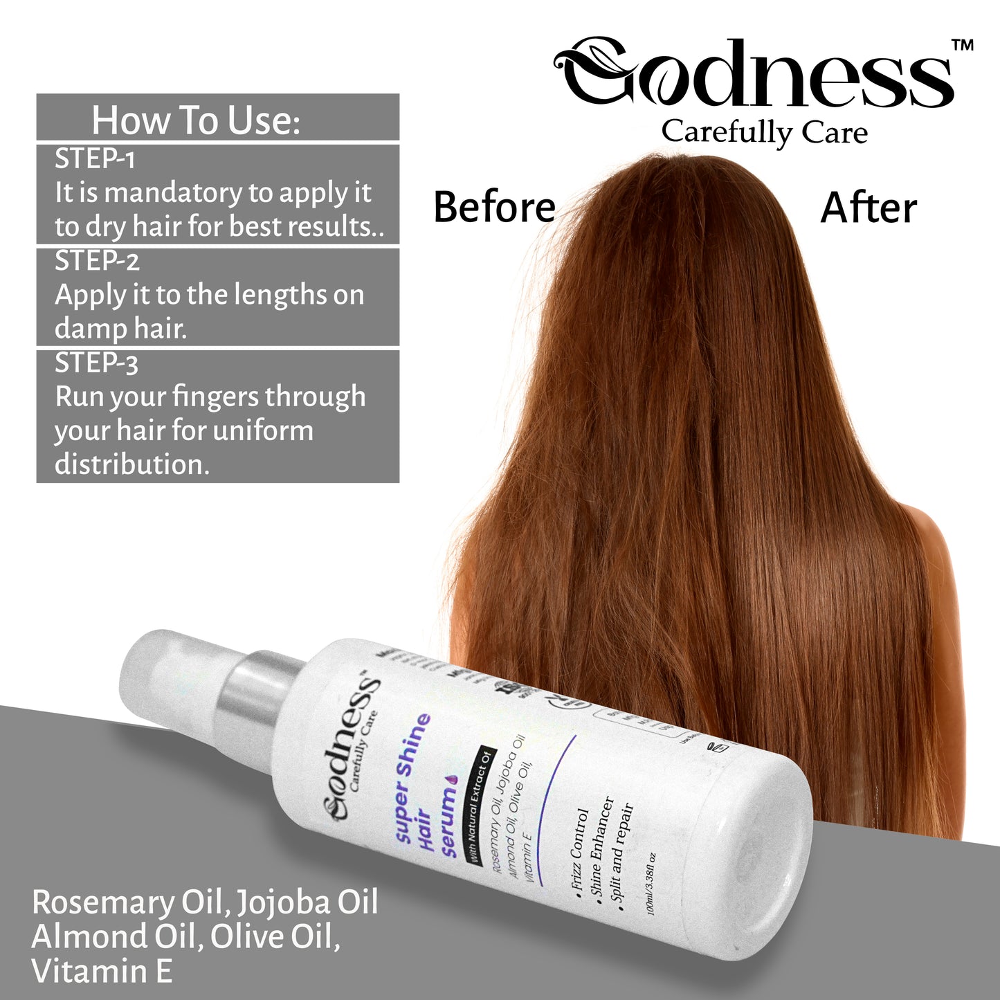 Super Shine Hair Serum | Frizz Control, Split End Repair & Intense Smoothness